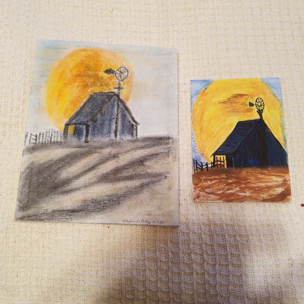 From Wendy's closet 2 handmade paintings that My Mom painted